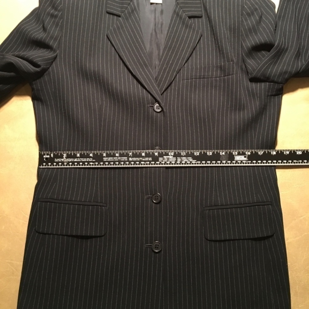INC INTERNATIONAL CONCEPTS Long Fitted Blazer Jacket, BLACK PINSTRIPE, Size 12 - Picture 5 of 8